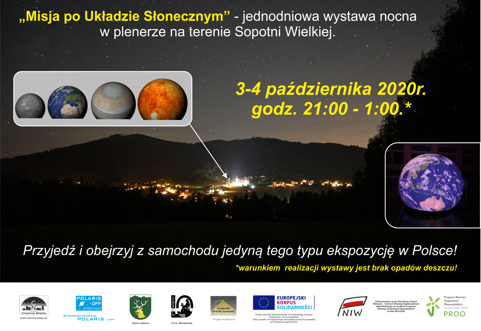 Wystawa planetarna w Sopotni Wielkiej!