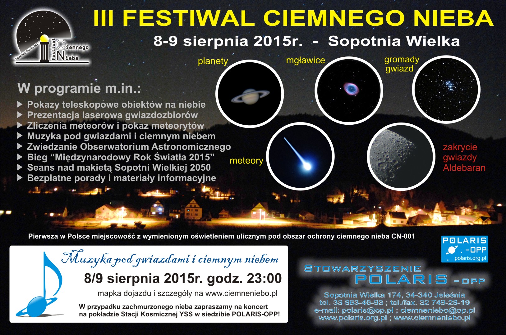 Plakat III Festiwalu Ciemnego Nieba